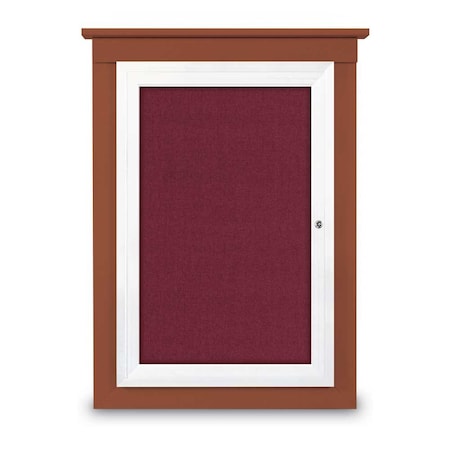 Single Door Enclosed Letterboard,47x36, UV1305TB-WHITE-BURGUN